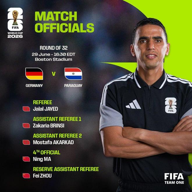 马宁出任世界杯1/16决赛德国对阵巴拉圭第四官员 FIFA公布裁判组名单